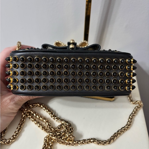 CHRISTIAN LOUBOUTIN
Black Leather And Black/Gold Spike Mini Sweet Charity Bag - Picture 3 of 9